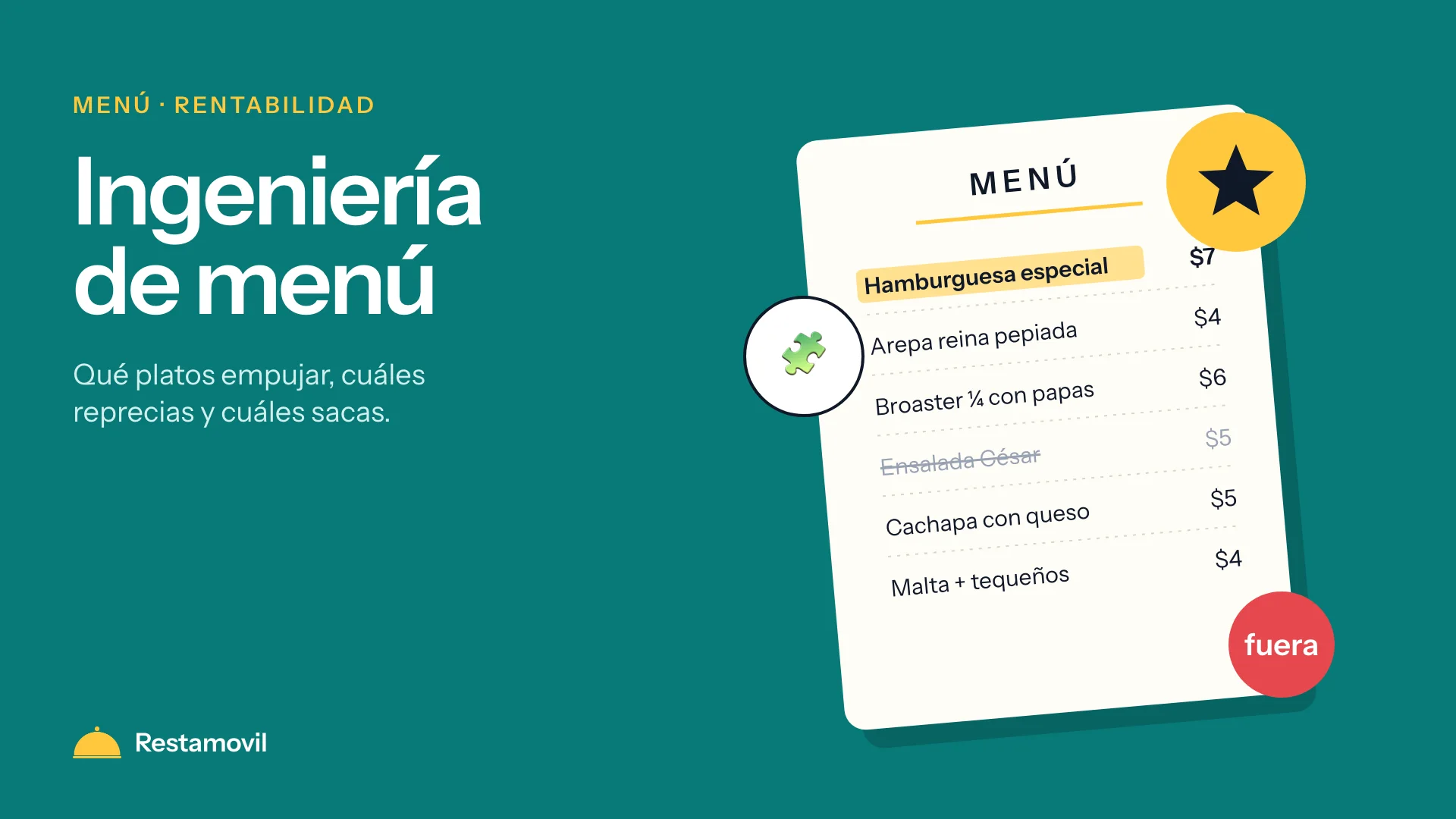 Ingeniería de menú para restaurantes: qué platos empujar y cuáles sacar